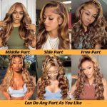 Wear and Go Glueless Wigs - 5x5 HD Lace Closure, Pre-Plucked, 24-Inch Body Wave Human Hair in Ombre 4/27 Highlight Honey Blonde