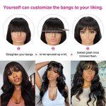 West Kiss Body Wave Wig With Bangs - 100% Virgin Human Hair for Effortless Elegance