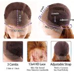 Light Brown Body Wave Lace Front Wig – 100% Unprocessed Brazilian Virgin Human Hair, Pre-Plucked with HD Lace and Ginger Brown Highlights