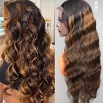 Colorful Bird 4x4 Balayage Lace Front Wig - FB/30 Black to Honey Blonde Highlights, Body Wave, 24 Inch