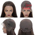 PTTRNS 28-Inch Lace Front Synthetic Wig for Women - Black, Daily Wear, Soft Straight Hair with Transparent Lace
