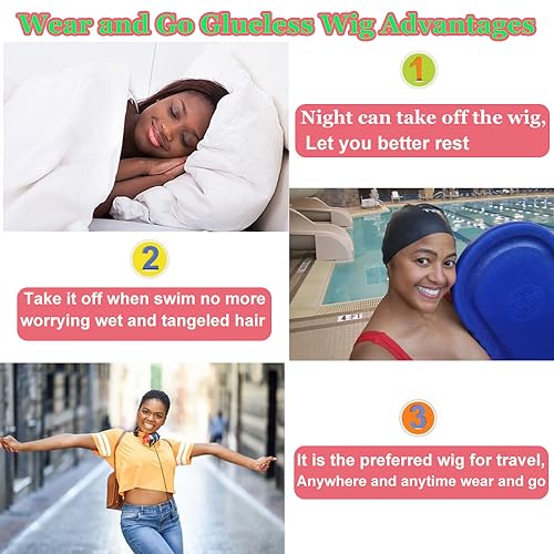 Wear and Go Water Wave Bob Wig - No Glue, 180% Density, Pre-Plucked HD Lace Closure, Natural Color (16 inch)