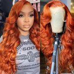 88J Ginger Color Lace Front Wigs - 22 Inch Body Wave Wig, 13x4 Glueless Pre Plucked Remy Human Hair Wig with Baby Hair for a Fashionable Fall Look