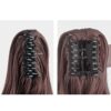 Chestnut Brown Claw Ponytail Extension - 16" Synthetic Curly Hair Piece for Instant Voluminous Wavy Pony Tail