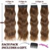 SHUOPUS Chocolate Brown Hair Extensions - 24 Inches of Clip-In Luxury for a Stunning, Long Wavy Look