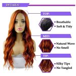26-Inch Long Wavy Auburn Orange Wig - Natural Copper Waves for Elegant Everyday and Special Occasion Styles