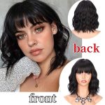 Black Wavy Wig with Bangs - Ideal for Costume Parties and Cosplay Events