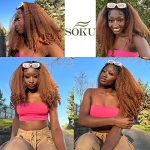 SOKU Afro Curly Lace Front Wig - Unleash Your Confidence with 20 Inch Ombre Brown Fluffy Bouncy Hair