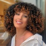 Daily Look with Fluffy Curly Afro Wig for Black Women
