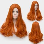 24-Inch Long Wavy Orange Cosplay Wig - Heat Resistant and Full of Vibrant Life