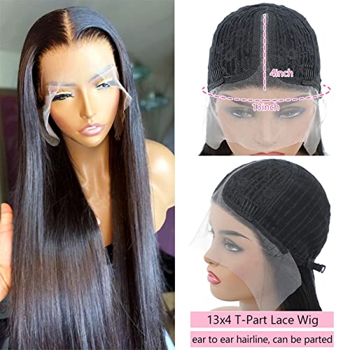 TOMYEUS Natural Black Synthetic Lace Wig - 18-28 Inch Long Straight Wig for Women, Perfect for Daily Elegance