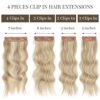 Sué Exquisite 4PCS Clip-in Hair Extensions - Transform Your Look with 20-inch Platinum Blonde & Golden Brown Glam Waves