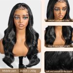 26-Inch Black Lace Front Wig - HD Lace, Baby Hair, and 180% Density for Unmatched Glamour! 🖤✨