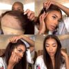NINA's 24-Inch Brown Straight Lace Front Wig – HD Transparent Lace and Heat Resistant Fiber for Effortless Glamour