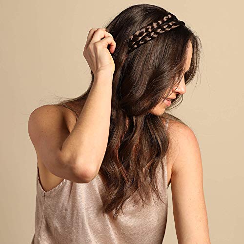 Madison Braids Double Lulu Two Strand Brunette - Handmade Braided Headband for Effortless Style and Hair Enhancement