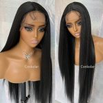 Ravishing Noir Elegance: 30-Inch Long Straight Black Lace Front Wig for Confident Transformations