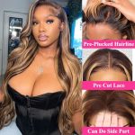 TXIXS 26 Inch Wear and Go Ombre Lace Front Wig - Glueless, Pre-Plucked, and Perfect for Effortless Style