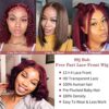 Moshe 99J Wine Red Lace Front Wig - 13x4 Pre-Plucked Bob Wig in HD Lace, 180% Density, and Natural Hairline