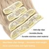 20-Inch Long Wavy Hair Extensions - Clip-Ins for Instant Volume and Length in Ash Blonde Mix Bleach Blonde