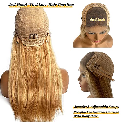 Radiant Bliss: 4x4 Blonde Closure Wig in 4/12/613 Ombre Mix – Transform Your Look with Brazilian Human Hair
