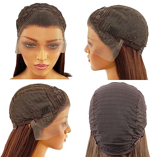 Long Brown Wavy Lace Front Wigs - Natural Hairline, Perfect for Daily Use