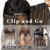 Clip-In Synthetic Hair Extensions - Long Wavy 4PCS Brunette Brown Fiber - 20 Inch Double Weft for Luxurious Thickness and Natural Volum