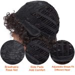 Afro Bomb Curly Wig with Bangs - 8 Inch Natural Brown Synthetic Wig for Black Women - Perfect for Daily, Party, and Costume Wear