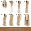 7 Pcs Clip in Hair Extensions Synthetic Full Head Curly Wavy Hairpiece 20 Inch for Women Dirty Blonde