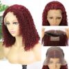 Jasperel 99J Short Curly Bob Lace Front Wigs | Indulge in 150% Natural Density, Brazilian Remy Hair, and Undetectable HD Lace