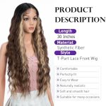 30" Long Wavy Lace Front - Silky & Soft Heat Resistant Synthetic Wigs for Women