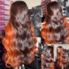 ANDRIA 350 Colored Highlight Body Wave Lace Front Wig – Perfect for Natural Elegance in Ginger Orange