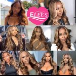 22 Inch Highlight Ombre Lace Front Wig - Honey Blonde Body Wave HD Transparent Wig with 180% Density for Effortless Glam