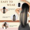 Vigorous Clip in Hair Extensions: Achieve Luscious Length and Volume with Thick Black Mix Blonde Strands - 4PCS 20 Inch Synthetic Extensions for Instant Glam