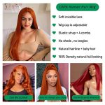 Ginger Orange Lace Front Human Hair Wig - HD Transparent Lace, Pre Plucked, 150% Density, 22 Inch Straight Ginger Wig 🌸💇‍♀️