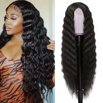 INSTASTYLE's 30 Inch Synthetic Curly Wig - Long, Black, and Natural Loose Deep Wave Curls for Effortless Elegance