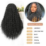 Natural Black Curly Wigs for Women - 24-inch Long, Soft, and Realistic Hair Replacement for Daily Wear
