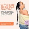Long DIY Braided Ponytail Extension | Natural Soft Synthetic Hair | Chocolate Brown with Blonde | 34 Inch