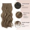 FESHFEN Brunette Mixed Ash Blonde Clip-in Hair Extensions - 4 PCS 20 Inch Full Head Synthetic Hairpieces for Instant Volume and Elegance