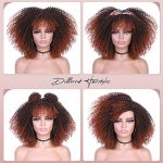 Hanne Fashion Kinky Curly Wig with Bangs - Ombre Auburn Afro Bomb Curly Wig for a Charming Daily Look