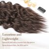 Long Wavy Clip-in Hair Extensions - 20 Inch Soft Synthetic Hairpieces for Effortless Volume and Length in Light Brown - 4PCS Kit