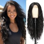 Synthetic Lace Front Wig 26 Inch, Long Black Wig for Women