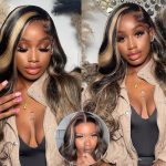 Radiant Allure: SPARKLE DIVA 26-inch Balayage Ombre Body Wave Lace Front Wig - Effortless Glamour in FB/27 Colored Blonde