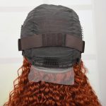 Ginger Curly Bob Wig Human Hair 13x4 Lace Front Wigs 180% Density - Orange Ginger Short Curly Bob Wigs (10 Inch)