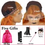 20-Inch Ginger Curly Lace Front Wig – 100% Unprocessed Brazilian Virgin Human Hair for a Natural and Charming Appearance