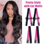 4 Pcs Pink Wig Bands with Ear Covers - Secure Your Lace Front in Style