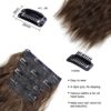 Long Wavy Chestnut Brown Clip-In Hair Extensions - 4PCS for Instant Volume and Length (20 inches)