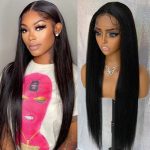 Ravishing Noir Elegance: 30-Inch Long Straight Black Lace Front Wig for Confident Transformations