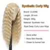 Honey Blonde Curly Wig – Natural Crimps, Deep Wave, and Comfortable Fit