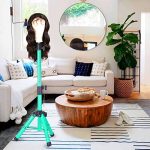 Adjustable Macaron Green Wig Head Stand - Professional Metal Tripod for Cosmetology, Hairdressing, and Training