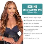 Effortless Beauty Unleashed: 24 Inch Wear And Go 5x5 HD Lace Closure Body Wave Wig - Ombre Highlight Honey Blonde Elegance